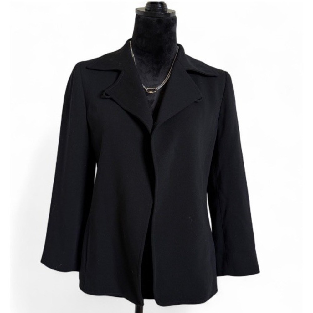 Lafayette 148 New York Petite 6 Black Blazer‎ Jacket Women's 100% Wool USA Made